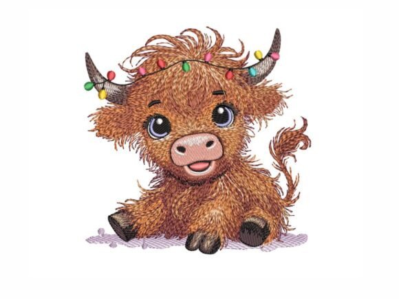 Review: Christmas Highland Cow Embroidery Design