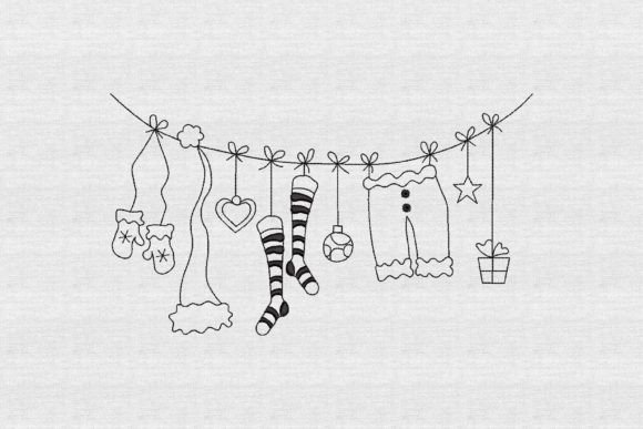 Review: Santa’s Clothesline Sketch Line Art