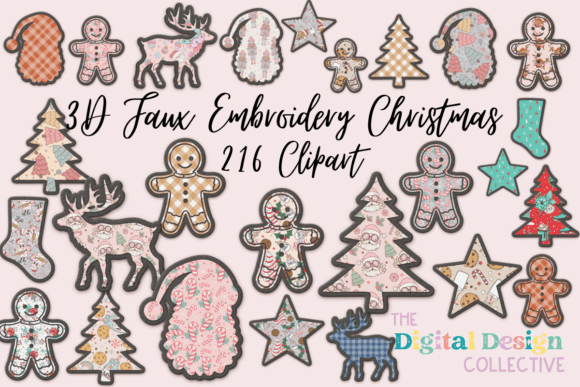 Reviewing Christmas Faux Embroidery Patch Clipart